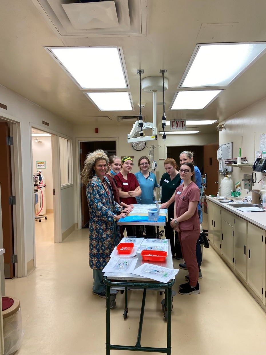 vet students at open house